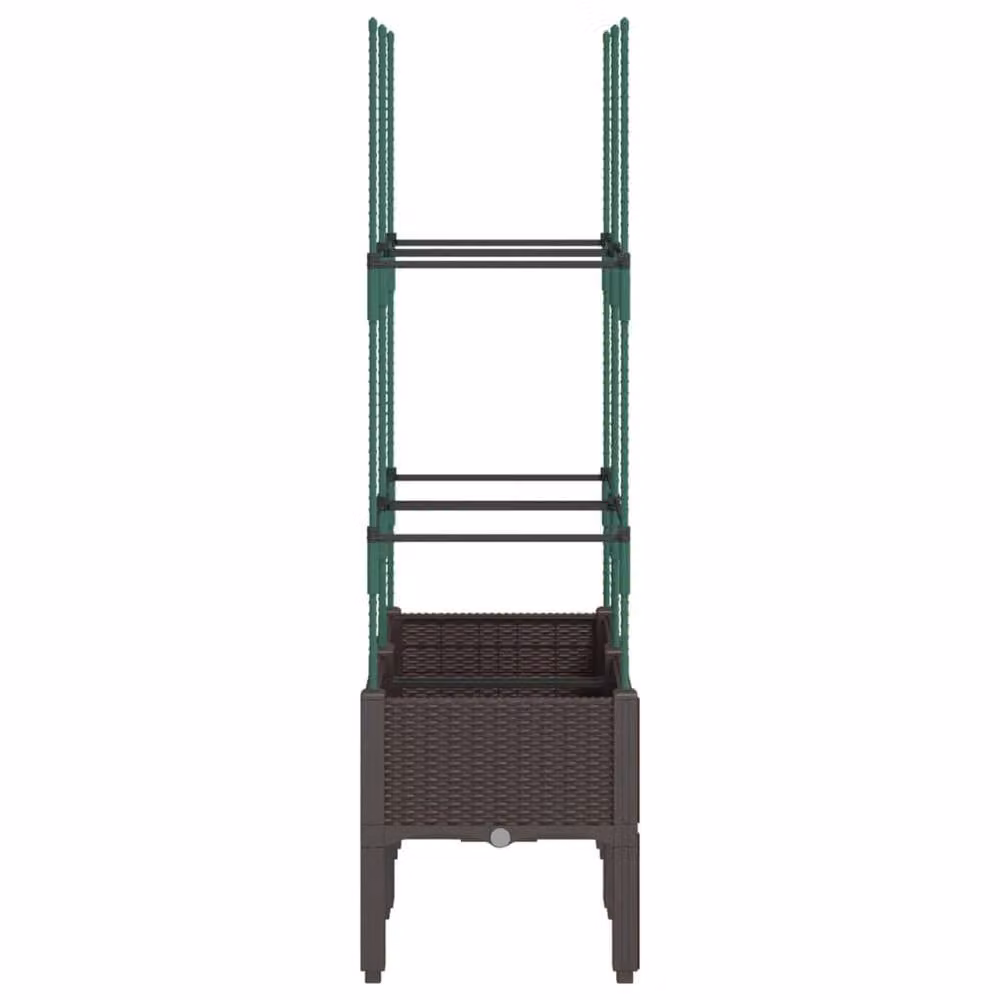 Berkfield Home Garden Planter with Trellis in Brown, W: 80 cm, D: 40 cm, H: 142.5 cm – 3