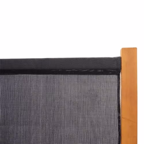 vidaXL 5-Panel Acacia Wood Room Divider, Black, H 180 cm x W 350 cm – 5