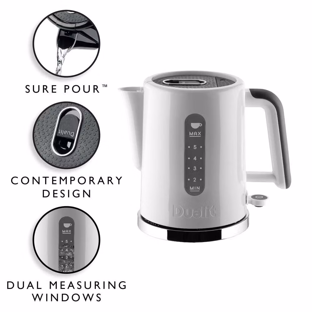 Dualit Studio Kettle in White, 1.5 l with Limescale Filter – 2