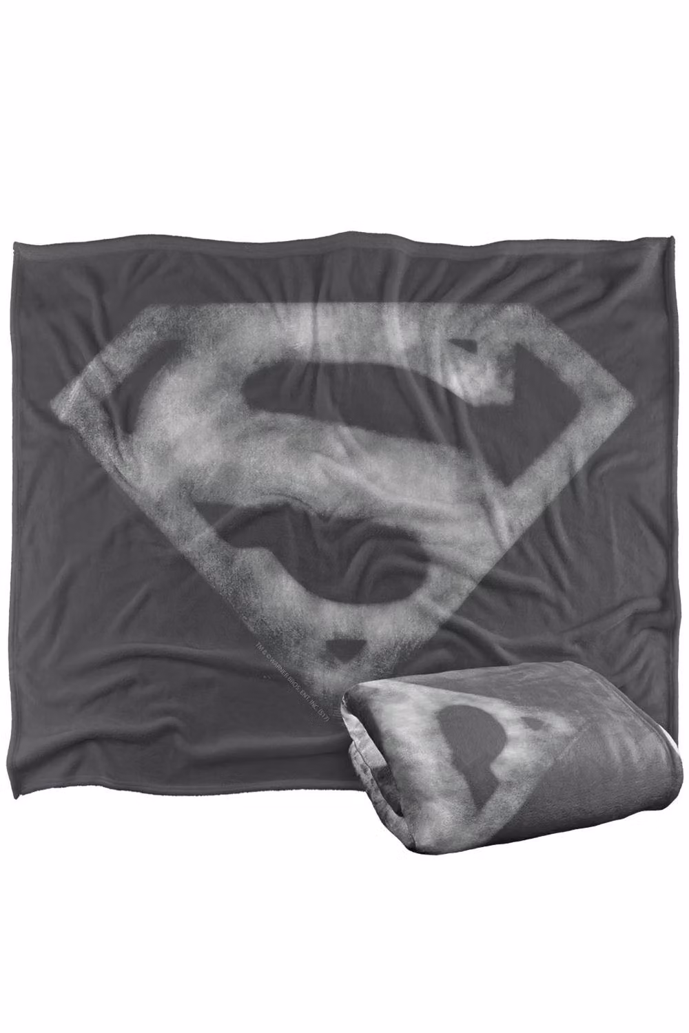 Warner Bros. Smallville S Shield Super Soft Fluffy Polyester Throw Blanket in Grey and Multicolour – 2