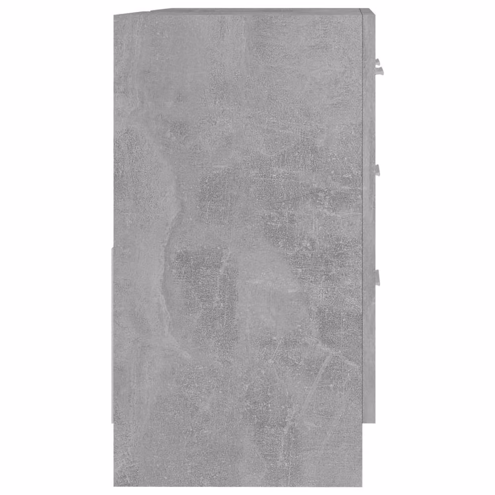 Berkfield Home Wall Mounted Bathroom Sink Cabinet in Concrete Grey, W/D/H: 63 x 30 x 54 cm – 2