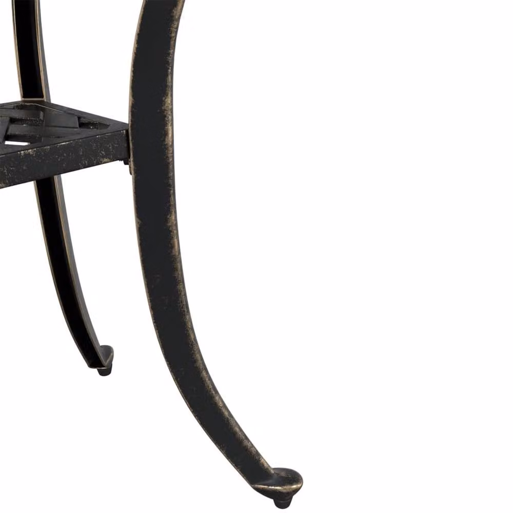 Berkfield Home Round Garden Table in Bronze Matt Powder Coated Aluminium, W: 48 cm, D: 53 cm – 7