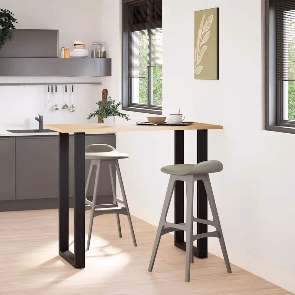 Berkfield Home Modern U-Shaped Coffee Table Legs, 2 Pieces, Black Steel, W: 60 cm, H: 110.5 cm – 3