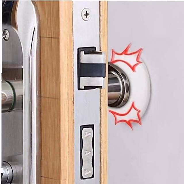 UMKY Round Rubber Door Stopper and Knob Bumper, White, 0.6 cm