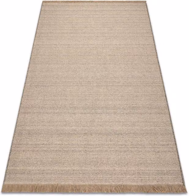 RugsX Villa Beige Wool Flat Weave Rectangular Rug W: 120 cm, D: 160 cm