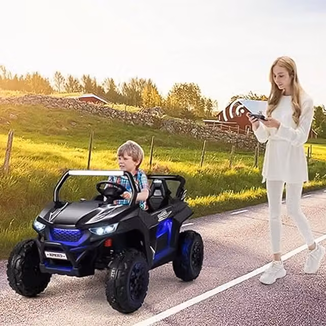 Costway 2-Seater Kids Electric Ride On UTV with Remote Control and Light and Sound Effects, Black