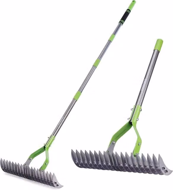 Havendro Adjustable Lawn Thatch Rake in Grey, 178 cm