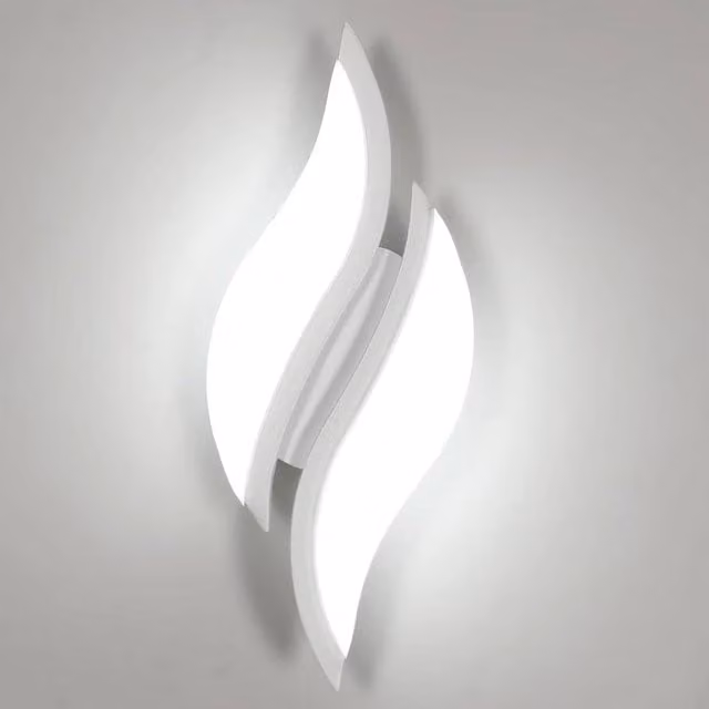 Goeco Modern LED Up and Down Wall Light, 12W, 1350LM, 6500K Cool White, White Aluminium and Acrylic