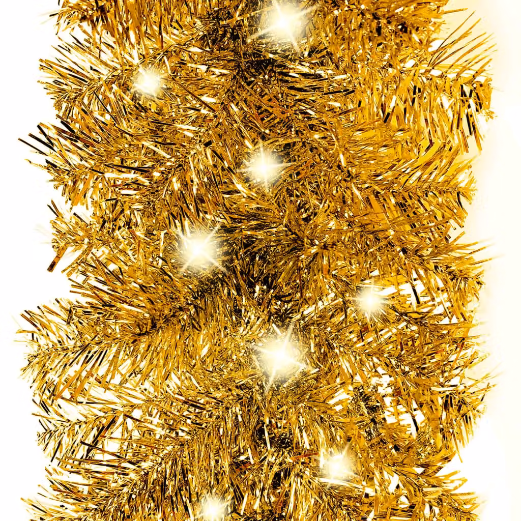 Berkfield Home Christmas Garland with LED Lights in Gold/Brass – 2