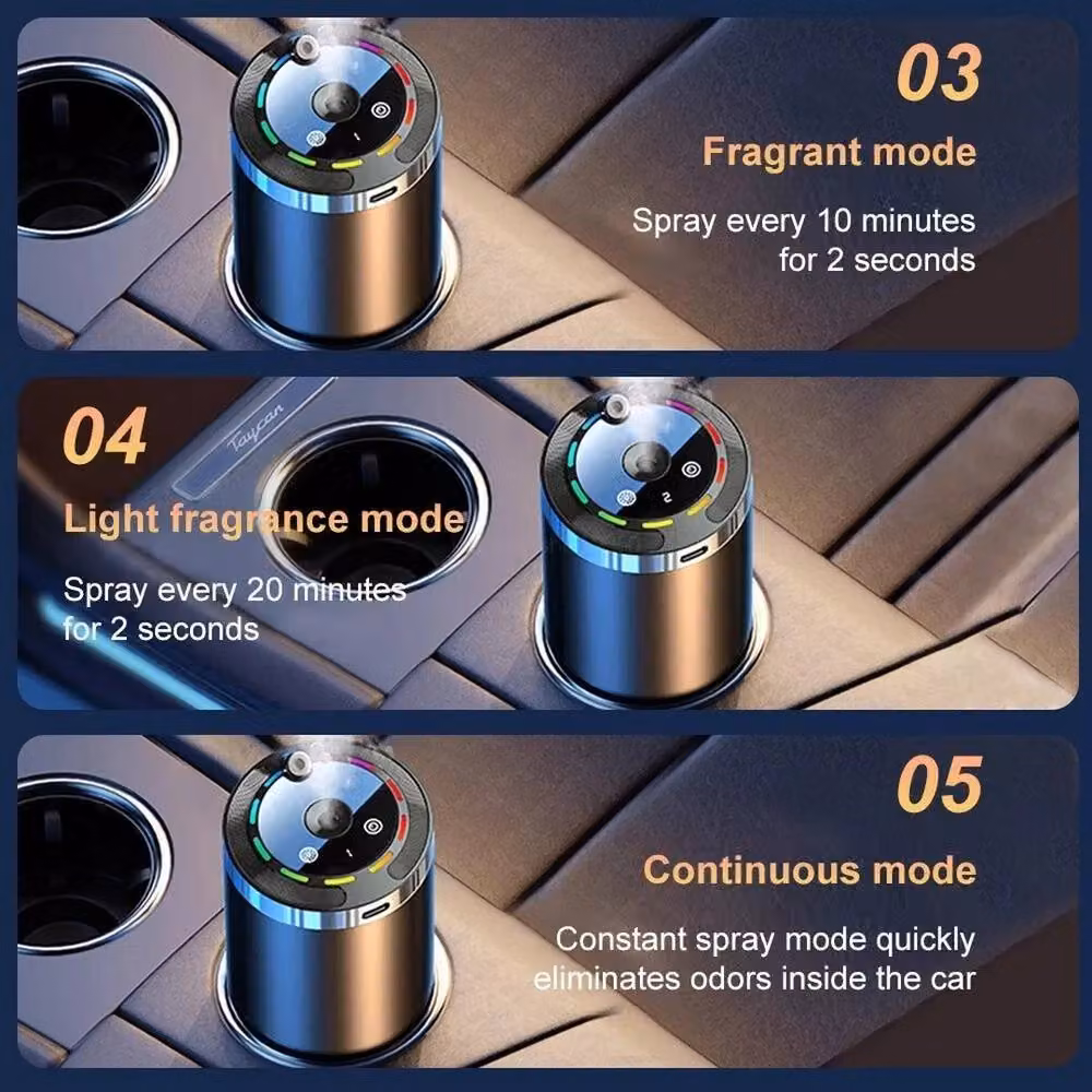 Ventryn Smart Car Diffuser Fragrance with 5 Modes and Oil in Black – 8