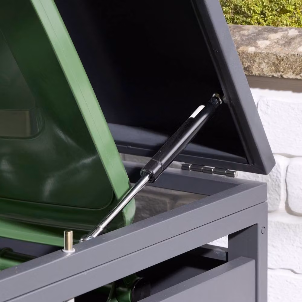 Rowlinson Wimbledon Double Bin Store in Dark Grey, W/D/H: 132.5 x 81 x 116.5 cm – 2