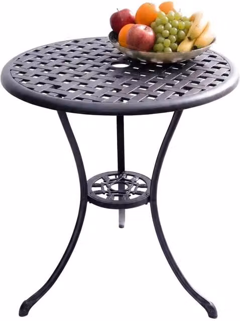 Centurion Supports OSHOWA Cast Aluminium Garden and Patio Bistro Table in Black, W/D/H: 70 x 70 x 68.5 cm