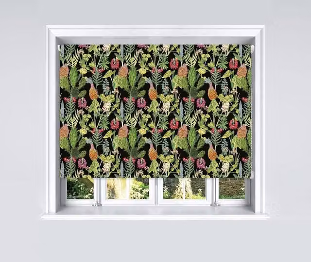 Lister Cartwright Tropical Plants Design Blackout Roller Blinds, Multicolour, W: 200 cm, H: 160 cm