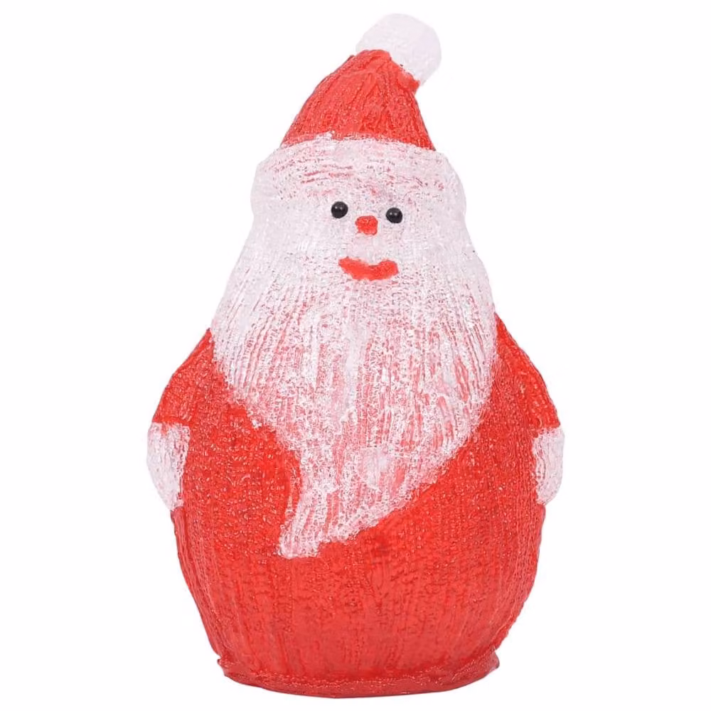 Berkfield Home Red Acrylic LED Santa Figure for Indoor and Outdoor Use, Height: 28 cm