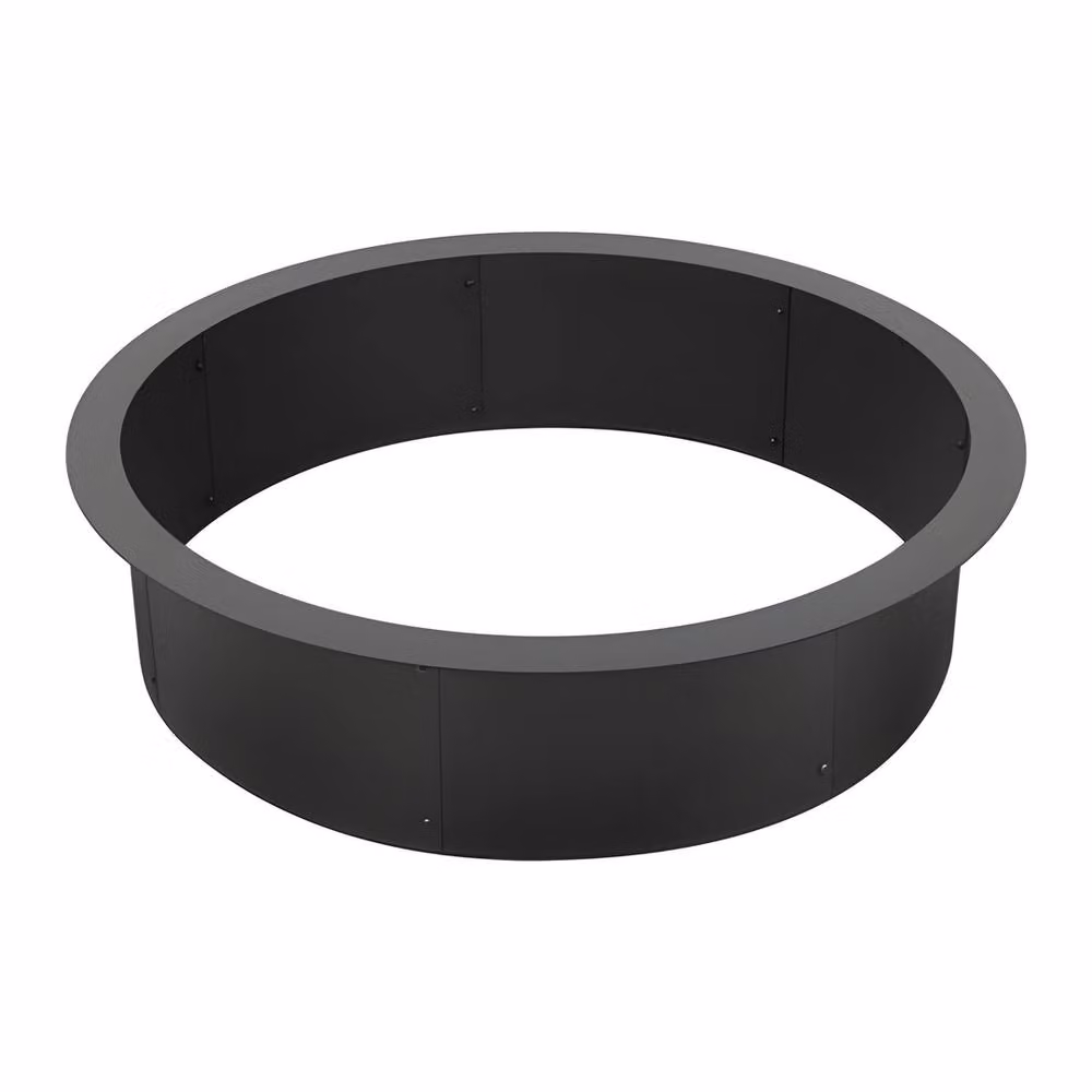 VEVOR 35 inch Carbon Steel 7-Section Fire Pit Ring in Black for Above or In-Ground DIY Campfires – 8