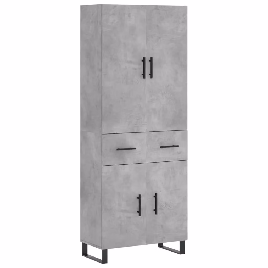 Berkfield Home Highboard in Concrete Grey, W: 69.5 cm, D: 34 cm, H: 180 cm – 2