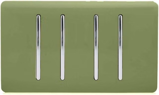 Trendi 4 Gang 10 Amp Rocker Light Switch in Moss Green