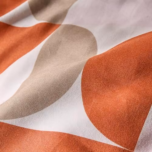 OHS Moroccan Abstract Microfibre Duvet Cover and Pillowcase Set, Orange, W/D/H: 230 x 220 x 180 cm – 2