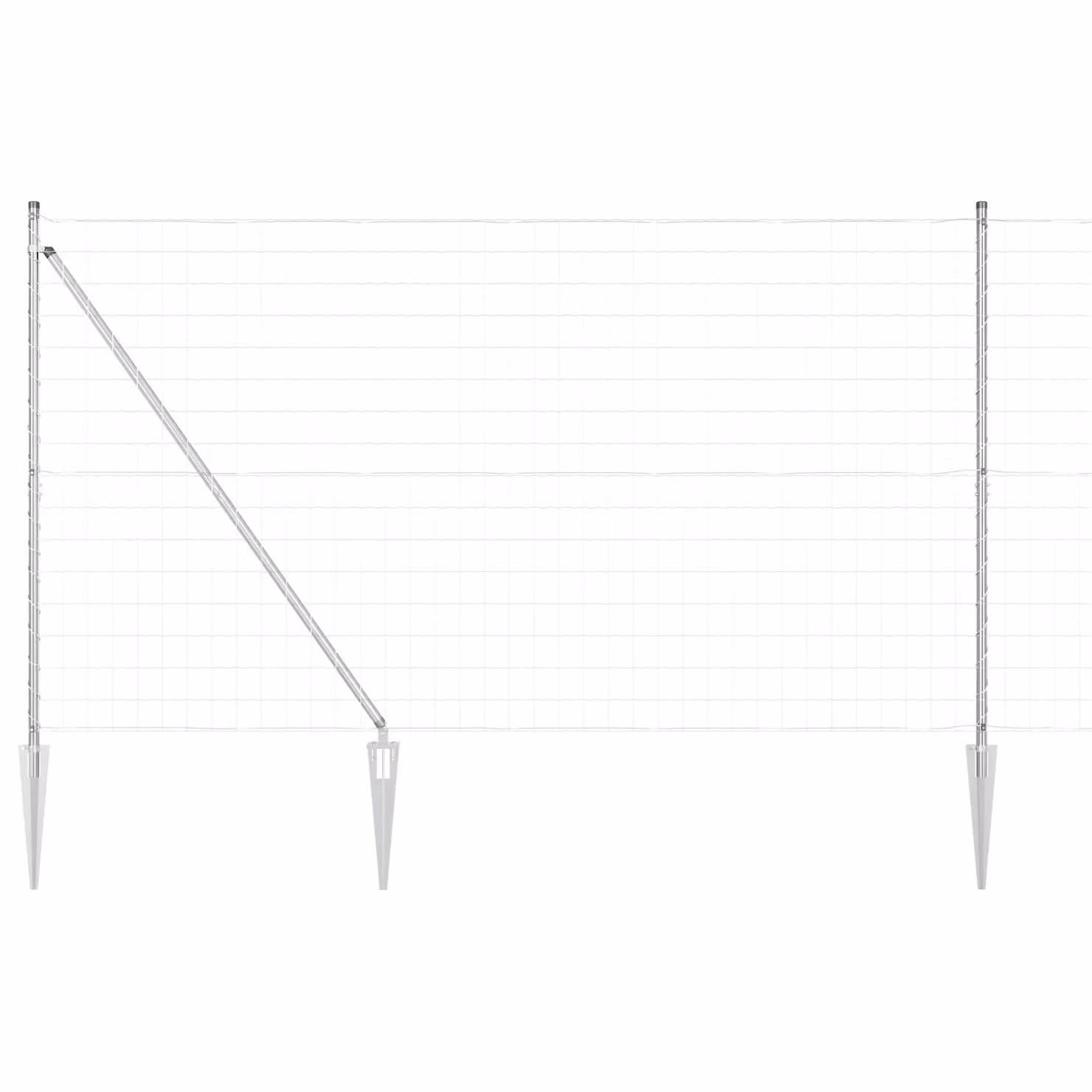 Berkfield Home Euro Fence with 7 Spike Posts, Galvanised Steel, Silver, W: 10 m, H: 1.6 m – 2