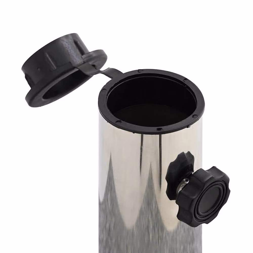 Berkfield Home Black Granite Parasol Umbrella Base with Stainless Steel Details, W/D/H: 45 x 25 x 8 cm – 4