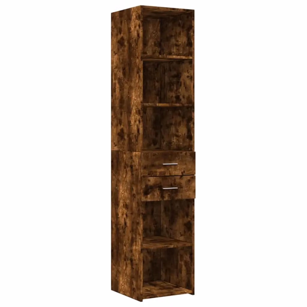 Berkfield Home Smoked Oak Highboard in Brown, W/D/H: 40 x 42.5 x 185 cm – 2