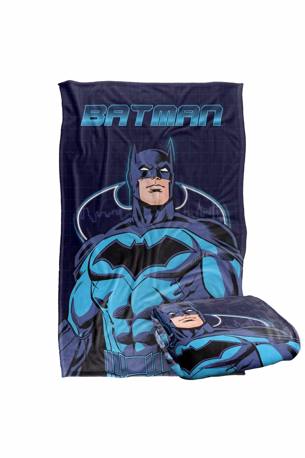 Warner Bros. Batman Bat Tech Super Soft Fluffy Polyester Throw Blanket in Blue and Multicolour, Large – 2