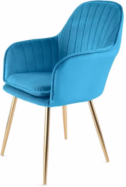 Genesis Muse Modern Velvet Accent Chair in Petrol Blue with Armrests – 1