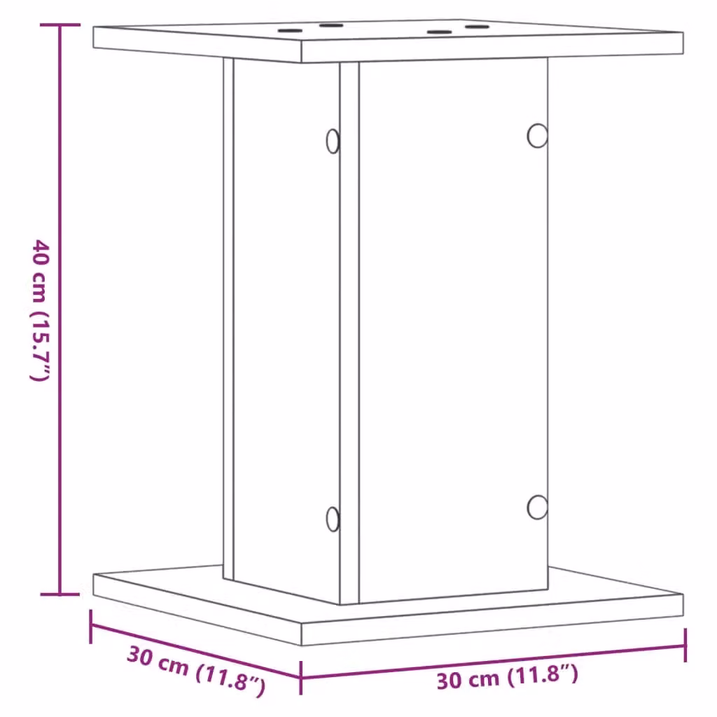 Berkfield Home Set of 2 Sonoma Oak Plant Stands in Brown, W/D/H: 30 x 30 x 40 cm – 2