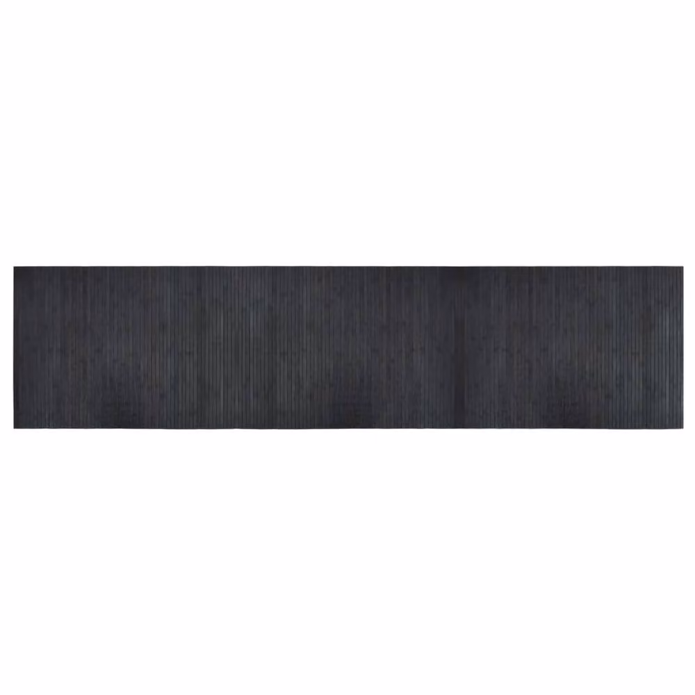 Berkfield Home Rectangular Grey Bamboo and Polypropylene Non-Slip Rug W: 70 cm, L: 300 cm – 2
