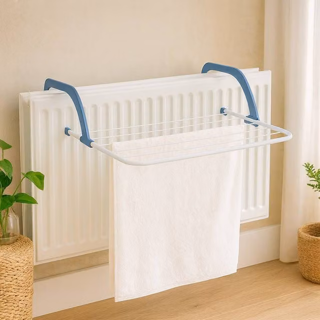 Voltico 2 Pack Deluxe Radiator Airers - Adjustable Foldable Indoor Laundry Drying Racks in White – 1