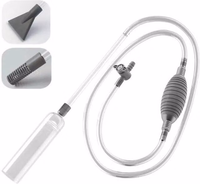 FLAVORA Aquarium Siphon Vacuum Cleaner in Silver, Length: 110 cm