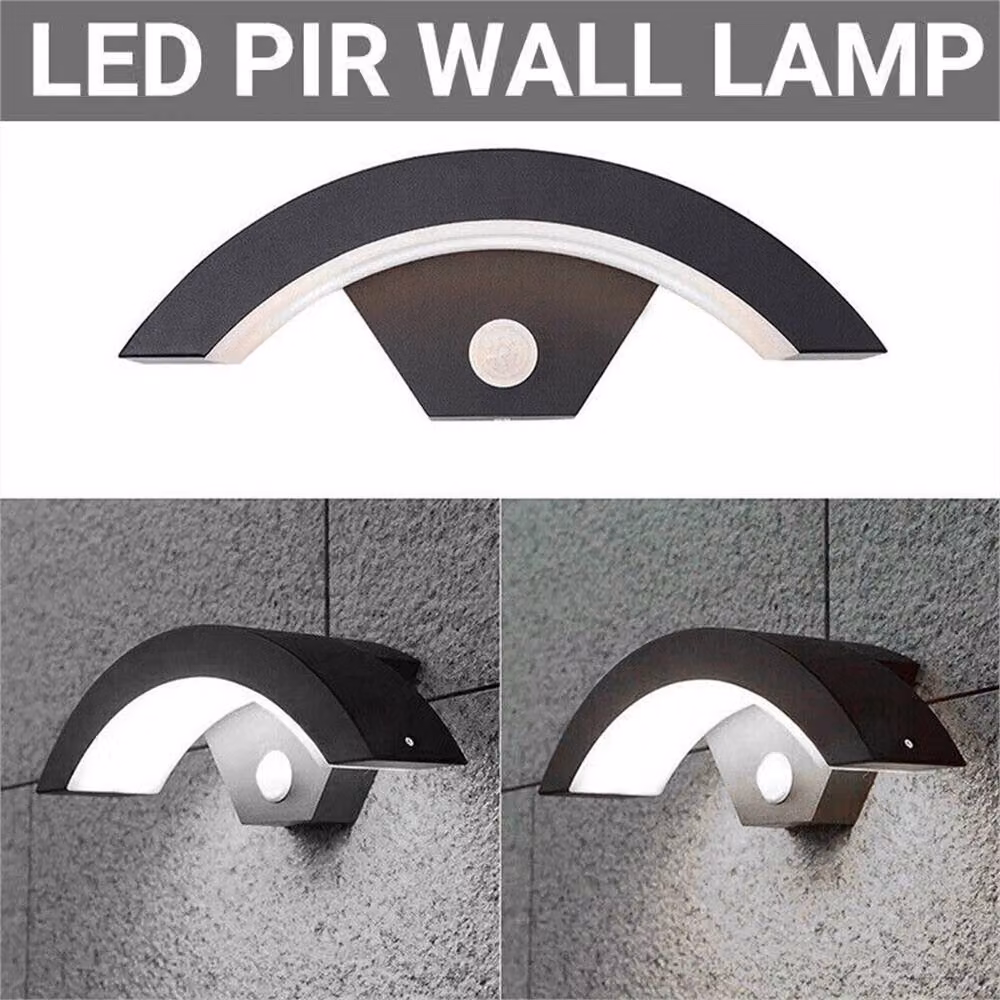 Nordara Curved LED Outdoor Wall Light with Motion Sensor in Black – 4