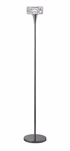 Netlighting O2 Floor Lamp with E27 Bulb in Polished Chrome and Grey Glass