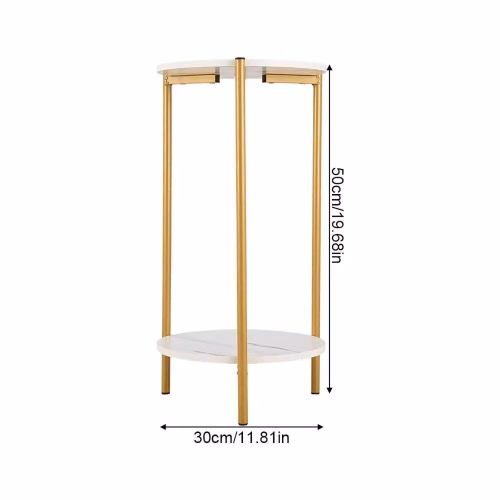 EONLION White Metal Plant Pot Stand Corner Shelf, Height: 50 cm – 2