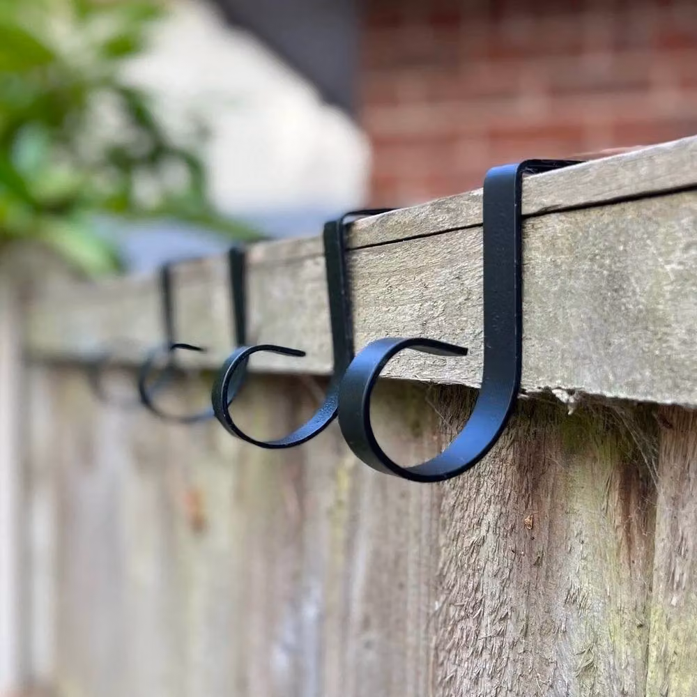 Havendro 4 Pack Metal Garden Fence Hook Panel Brackets in Black – 3