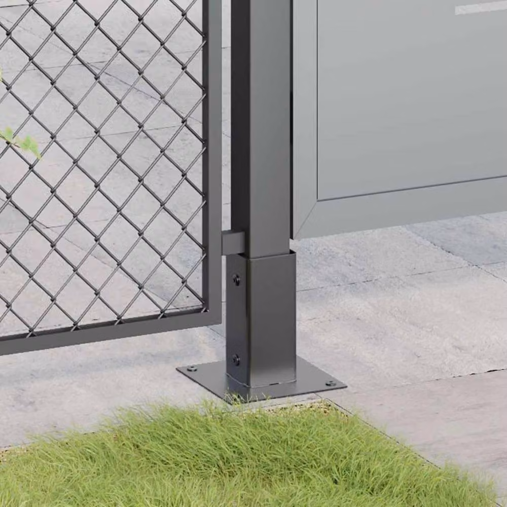 Berkfield Home Square Post Bases, 4 Pack, Anthracite Black, Powder-coated Galvanised Steel, 71 x 71 mm – 2