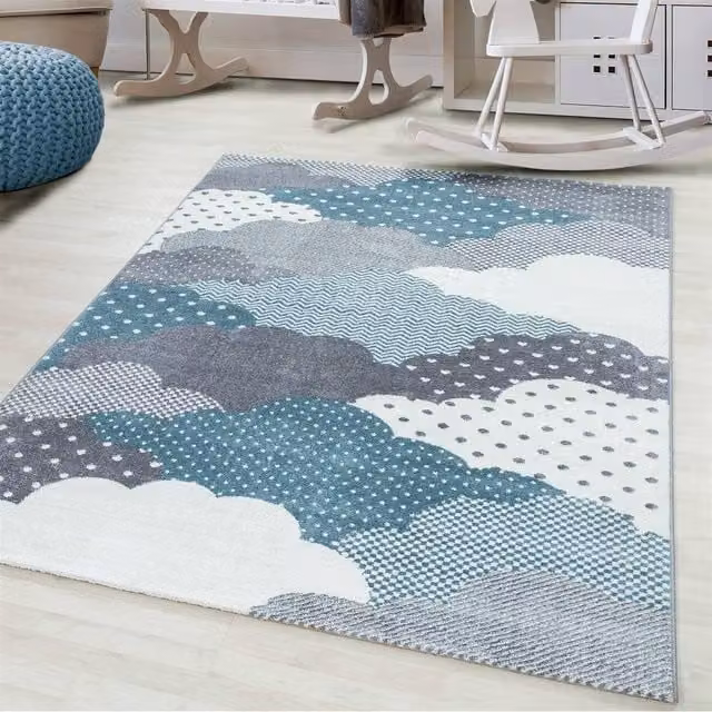Bravich LTD Blue Clouds Kids Rug, Soft Pile Rectangular Nursery and Bedroom Rug, W: 120 cm, D: 170 cm – 1