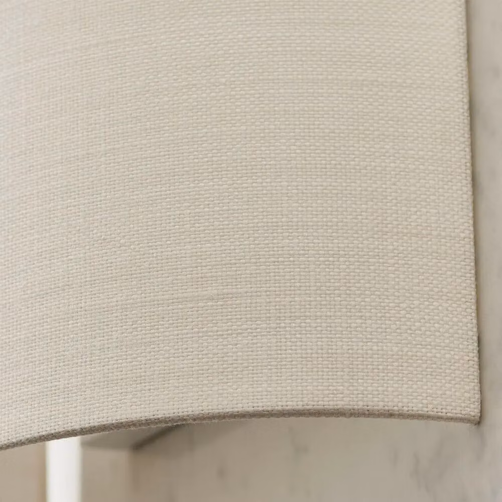 Loops 2 Pack Vintage White Fabric and Metal LED Wall Lights with Arc Linen Shades – 2