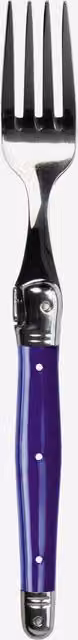 Laguiole Polished Stainless Steel Single Dinner Fork in Purple