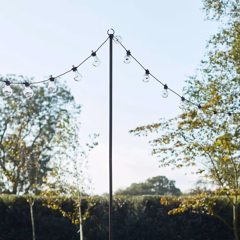 Set of 2 Black Steel Festoon Poles, Height: 275 cm