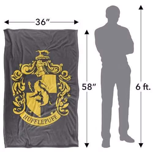 LOGOVISION Harry Potter Hufflepuff Crest Super Soft Fleece Throw Blanket, Multicolour, W: 91.44 cm x D: 147 cm – 4