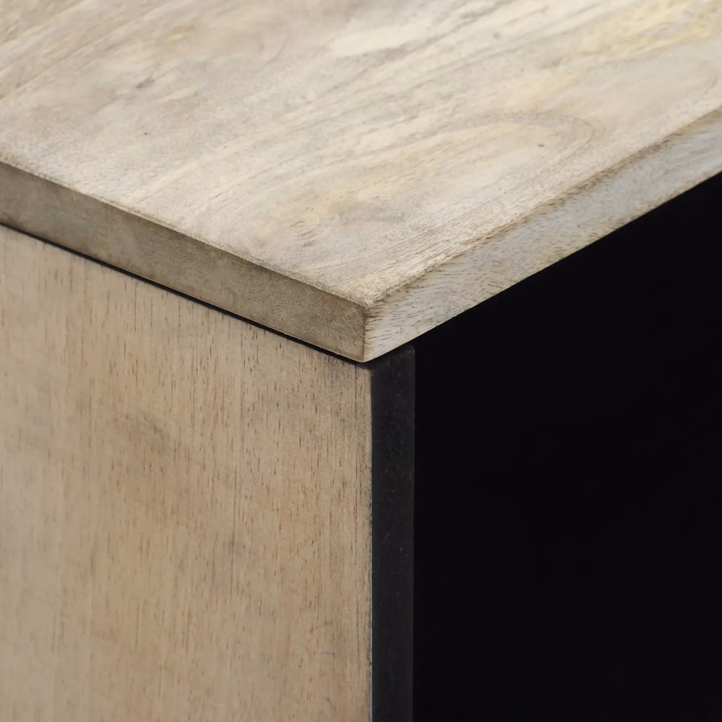 Berkfield Home Mango Wood Coffee Table with Drawer in White and Black, W: 80 cm, D: 50 cm, H: 40 cm – 3