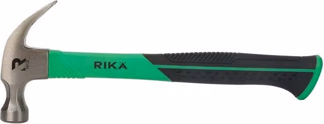 Rikå Fibreglass Claw Hammer, 0.45 kg, Green