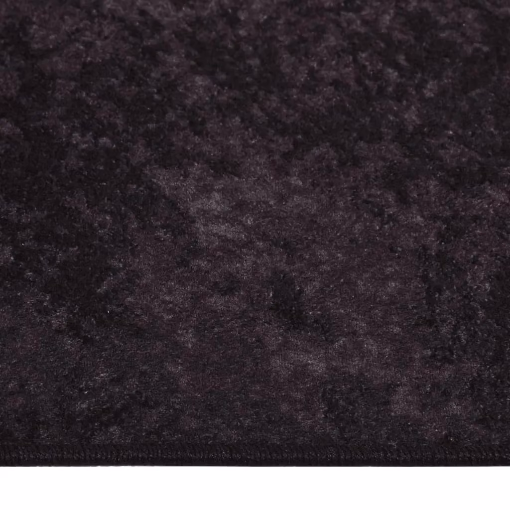 Berkfield Home Washable Anti Slip Round Rug in Anthracite and Black, Diameter: 100 cm – 2