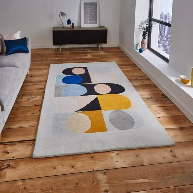 The Rug Shop UK Multi Wool Modern Geometric Easy to Clean Area Rug, Multicolour, W: 150 cm, D: 230 cm – 1