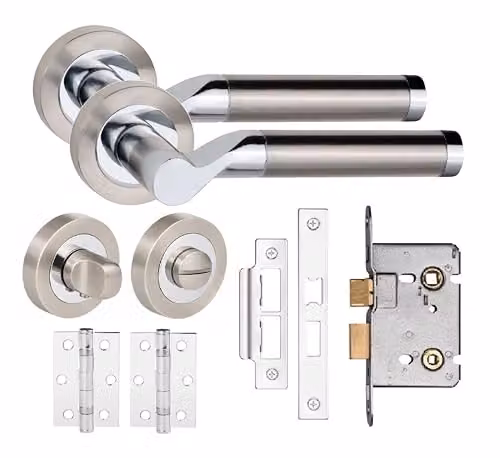 Golden Grace Titan Bathroom Handle Pack in Polished Silver
