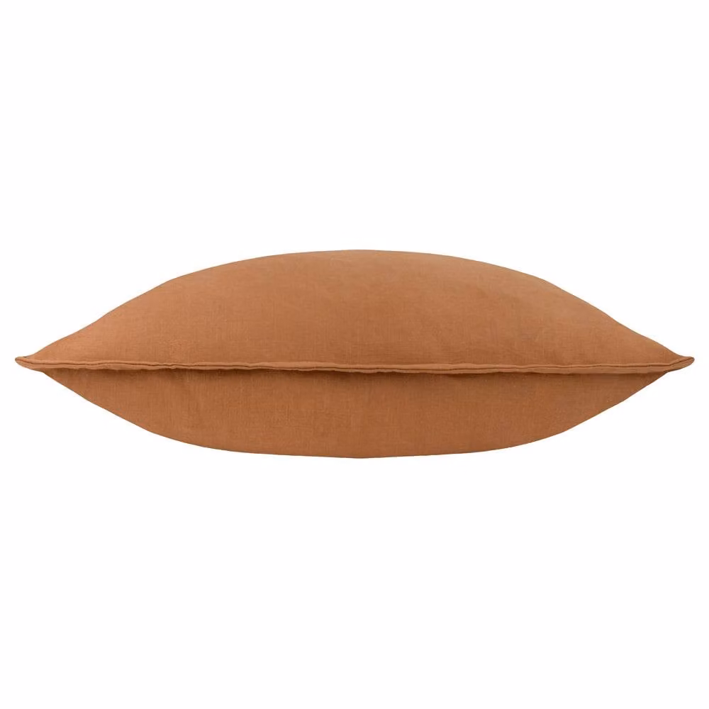 Yard Square Slub Cotton Cushion in Orange and Brown, W/D/H: 50 x 50 x 50 cm – 2