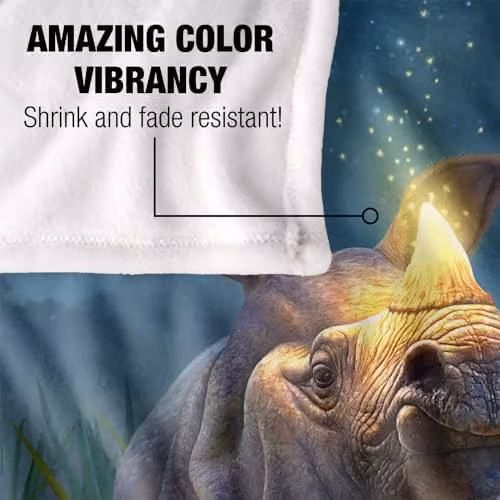 JQ Licensing Jlo Rhino Glowing Horn Silky Touch Super Soft White Fleece Throw Blanket W/D/H: 152 x 127 cm – 3