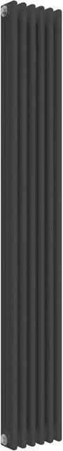 Bathroom Kingdom Colona Anthracite 3 Column Vertical Traditional Steel Radiator, Grey, H: 180 cm x W: 29 cm – 1