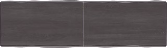 Berkfield Home Dark Grey and Brown Treated Solid Wood Live Edge Table Top Countertop W: 140 cm, D: 40 cm, H: 2-4 cm